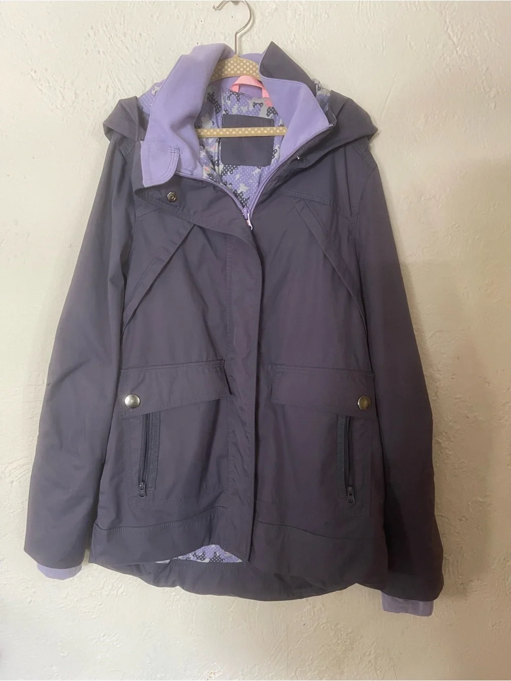 Ivivva Girls Purple Hooded Rain Jacket - Lightweight Shell